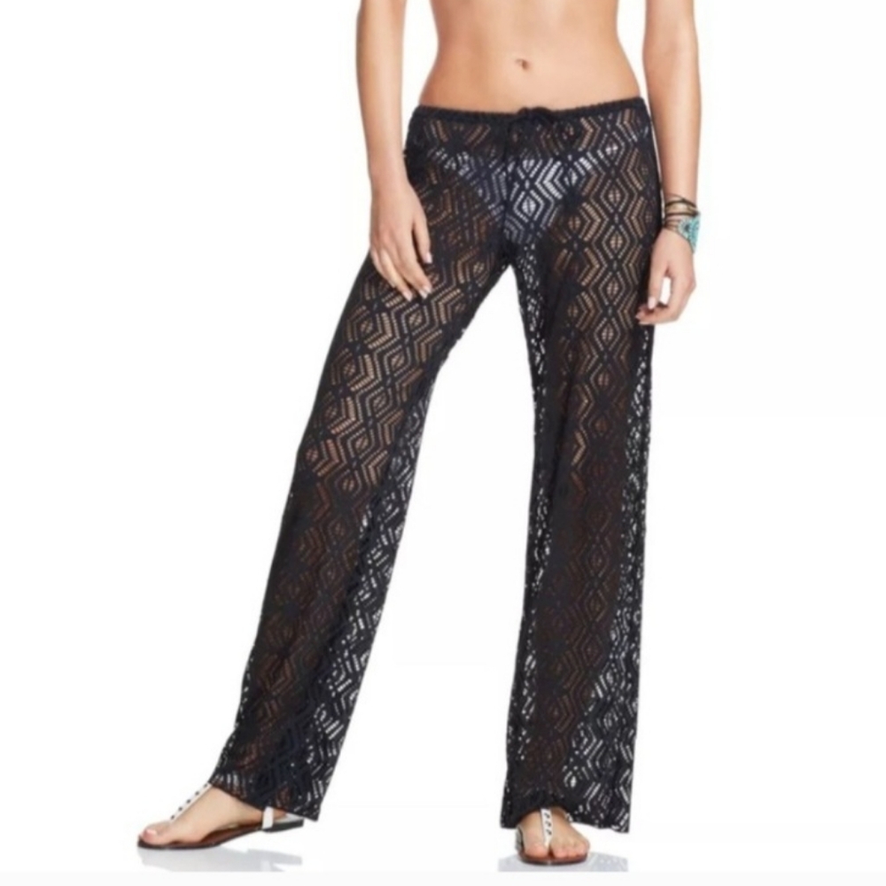 Becca Black Lace Coverup  Pants. Sz M